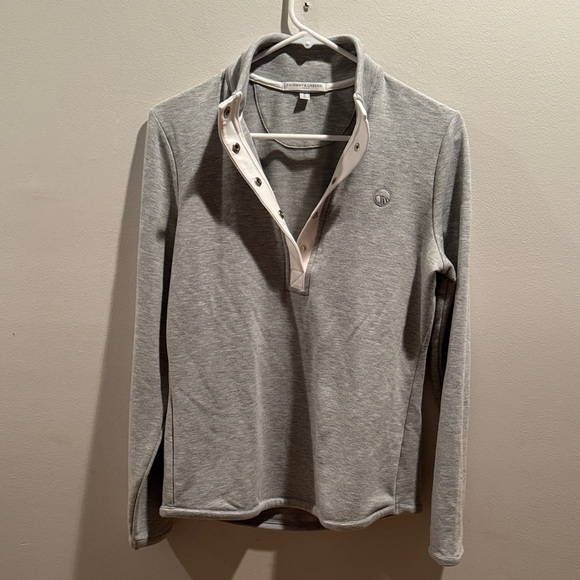 Fairway & Greene Gray Pullover with White Trim - Picture 1 of 6